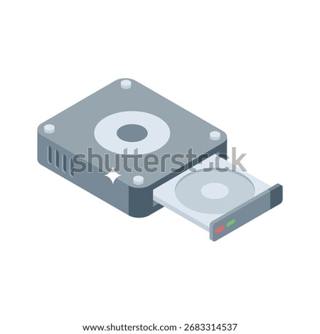 Handy isometric style icon of CD rom