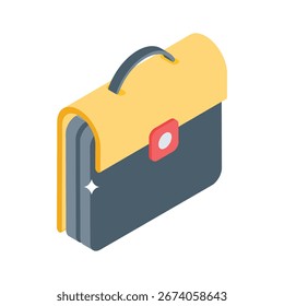 Handliches isometrisches Symbol der klassischen Anwaltsbrieftasche