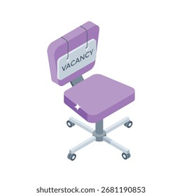 Icono de estilo isométrico práctico para nueva alerta de vacante de trabajo