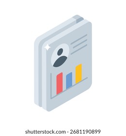 Handliches isometrisches Symbol mit detaillierten Mitarbeiterdaten