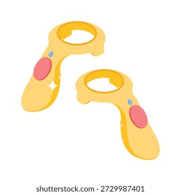 Handy isometric style icon of vr controllers device