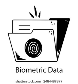 A handy line icon of biometric data 