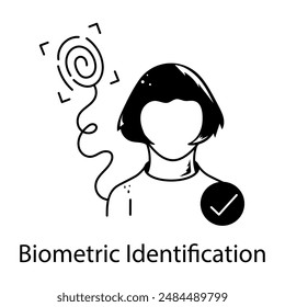 A handy line icon of biometric identification 