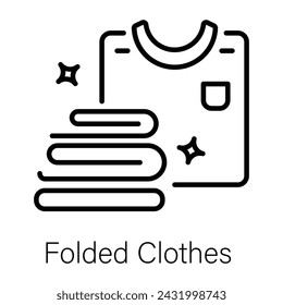 Un práctico icono de línea de ropa doblada