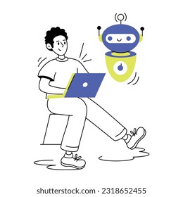 A handy line illustration of robot software 