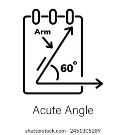 Handy linear icon depicting acute angle  svg