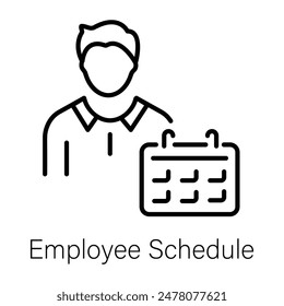 Handy linear icon of employee schedule 