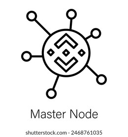 Handy linear icon of a master node 