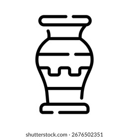 Icono lineal práctico de jarrón antiguo pintado