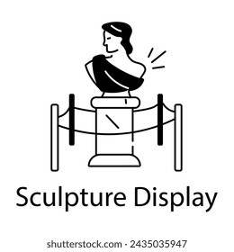 Handy linear icon of sculpture display 