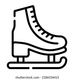 Un práctico icono lineal del zapato de patinaje 