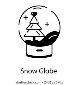 Handy linear icon of snow globe