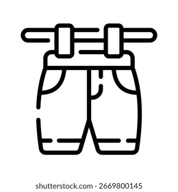 Icono lineal práctico de ropa de pantalones cortos de verano