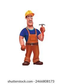 Handy man with hammer, vector