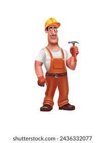 Handy man showing thumb up, vector