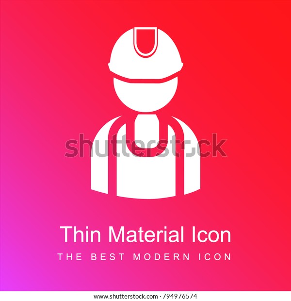 Handy Man Worker Silhouette Red Pink Stock Vector Royalty Free