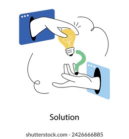 Handy mini doodle illustration of solution 