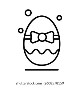 A handy outline icon of bow egg, easy to edit
