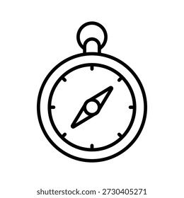 A handy outline icon of direction compass navigation tool.