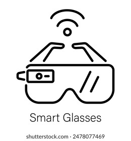 Handy outline icon of smart glasses 