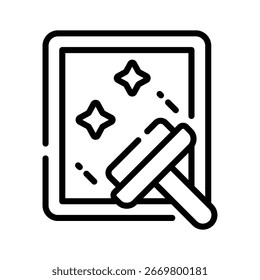 Handy outline style icon of flat glass wiper