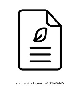 A handy outline style icon showing eco report