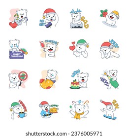 Handy Pack of Flat Christmas Day Stickers 


