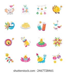 Handy Pack of Indian Celebration Flat Stickers 

