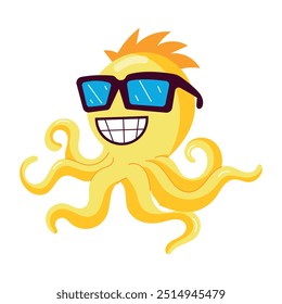 Pacote de Handy de Octopus Cartoon Flat Stickers 


