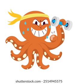 Handy Pack of Octopus Cartoon Flat Stickers 

