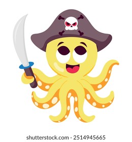 Práctico paquete de pegatinas planas de dibujos animados de pulpo 

