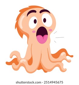 Handy Pack von Octopus Cartoon flache Aufkleber 

