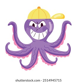 Handy Pack of Octopus Cartoon Flat Stickers 

