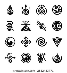 Handy Pack of Spiral Shapes Solid Icons 