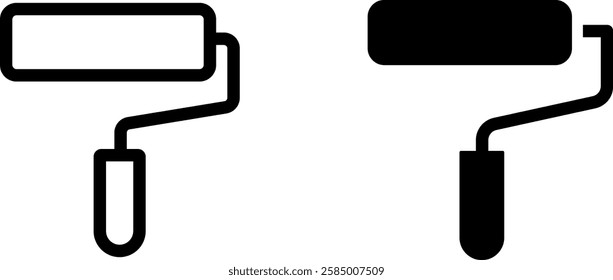 Handy Paint Roller Symbol Vector Icon Set