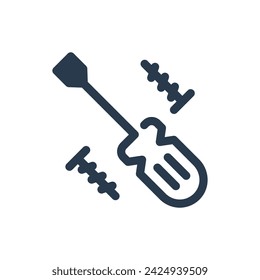 Handy Screwdriver Tool for Repairs Vector Icon Illustration