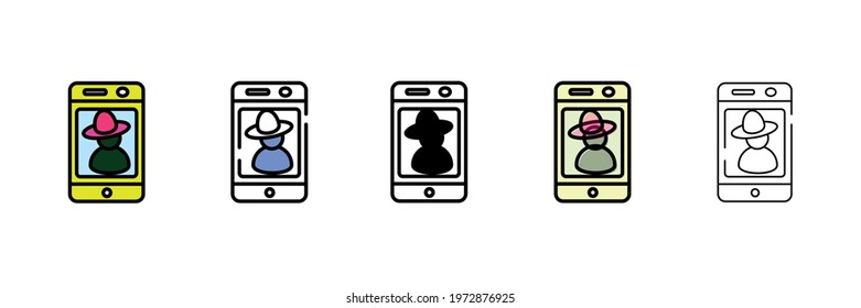 handy and selfie vector type icon