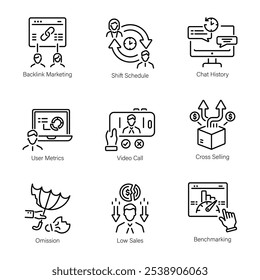 Handy Set of Client Service Line Icons 