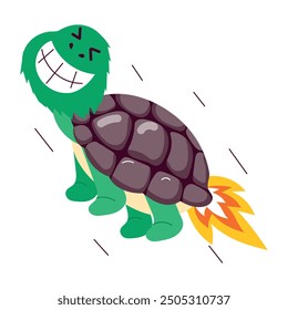 Handy Set of Flat Style Tortoise Cartoons

