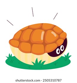 Handy Set of Flat Style Tortoise Cartoons

