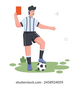 Handy Set of Football Sport Flat Illustrations 

