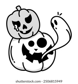 Handy Set of Halloween Party Doodle Icons  

