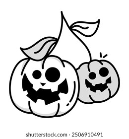 Handy Set of Halloween Party Doodle Icons  

