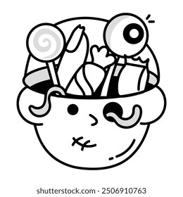 Handy Set of Halloween Party Doodle Icons  

