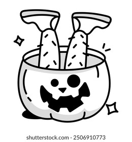 Handy Set of Halloween Party Doodle Icons  

