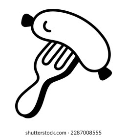 Handy sketchy icon of grilled sausage 