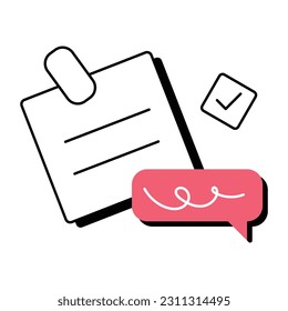 Handy sketchy icon of sticky note 
