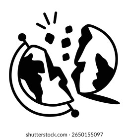 A handy sketchy style icon of broken planet.

