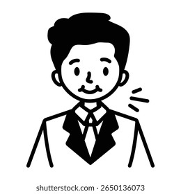 A handy sketchy style icon showing student in uniform

