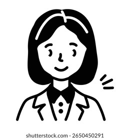 A handy sketchy style icon showing student in uniform